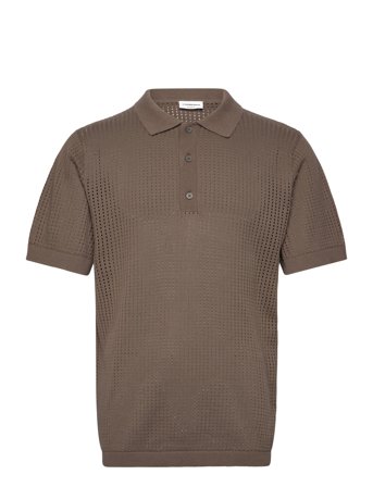Lindbergh | Crochet Knitted S/S V-Neck Polo | S