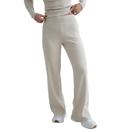 aim'n Café Au Lait Ribbed Wool Petite Wide Pants Underdelar Dam Beige S