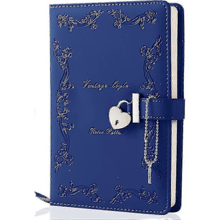 Dagbok med lås og nøkkel for jenter, tykkere, 360 sider, hjerteformet låsbar skinnjournal, søt låst hemmelig dagbok, notatbok for kvinner, voksne, A5 