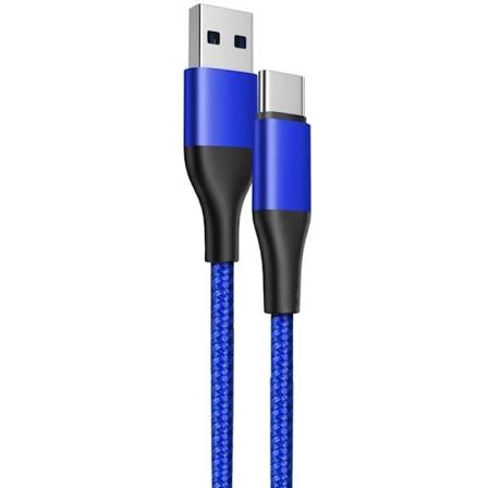 1M USB-C-kabel 3A hurtigopladning til Google Pixel 8 - 8a - 8 Pro - 7 - 7a - 7 Pro - 6 - 6 Pro - 6a - Blå flettet nylon Blå