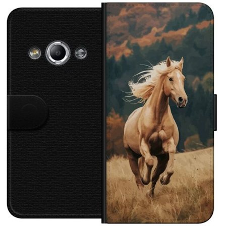 Yhteensopiva Lompakkokotelo Samsung Galaxy Xcover 3 Mahtava hevonen laukkaa läpi syysmaiseman lämpimissä väreissä ja syvällä luonnon tunnolla,
