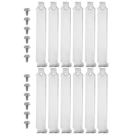 12 stk. PCI Slot Beskyttelse PCI L Blankt Beslag PCI Udvidelsestomt Pladetilbehør_Gode ting Sølv 12.00X2.10X1.20CM