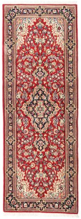 Anudada A Mano Ghom Kork/De Seda Alfombra 73X198 De Lana Beige/Rojo Pequeño
