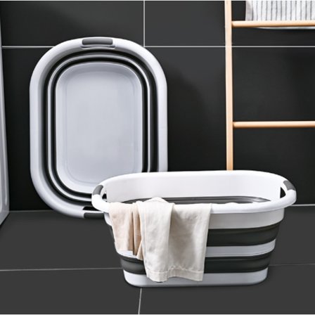 Tvättkorg i ett stycke, off-white