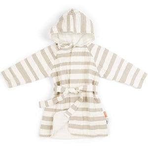 Done by Deer GOTS Striped Bathrobe Sand 3-4 Years - Swimwear and coverups - 3-4 years - Beige