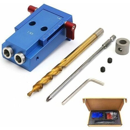 Pocket Hole Træbearbejdningssæt, Jig Skruer, Legering Dyvler KLB