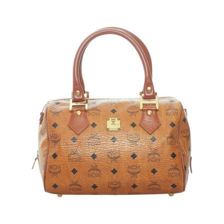 MCM Pre-owned Visetos Håndtaske Brun, Dame Vintage Tasker, Størrelse: ONE Size