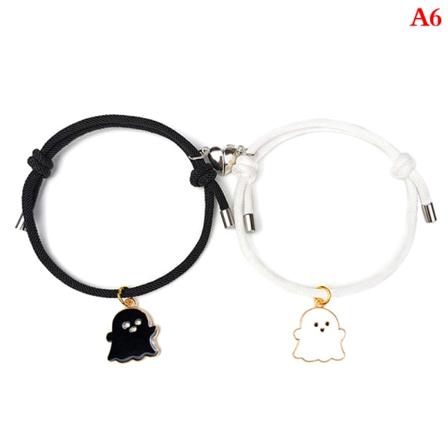 2 STK romantiske parhjerte magnetiske tiltrekkende armbånd for W A6