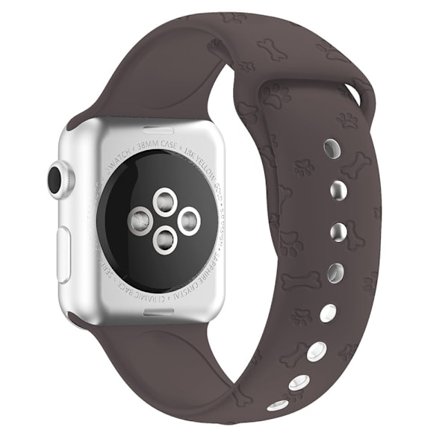Apple Watch (41mm) sød urrem i silikone med tryk - Brun Pote