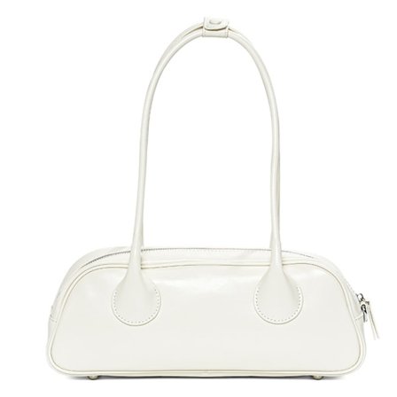 Stilige Off-White Kuleveske i Ku-skinn 32x9x12cm for Skulder eller Under Arm