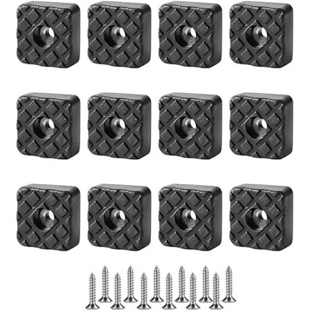 12 halkfria gummifötter (30mm), inklusive monteringstillbehör