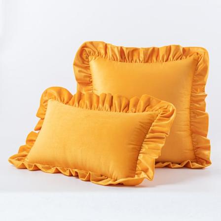 Velvet Lotus Edge Solid Cover, Vardagsrum, Sovrum, Hotell Hem Orange Yellow 30*50