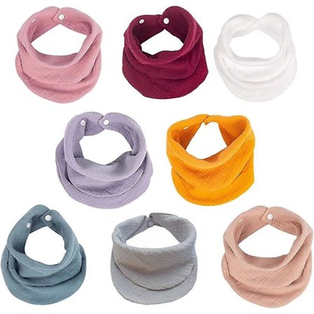 8-pack Baby Bandana Haklappar, Multifunktionella Scarflaklappar Mjuka & Absorberande Dregelhaklappar, B