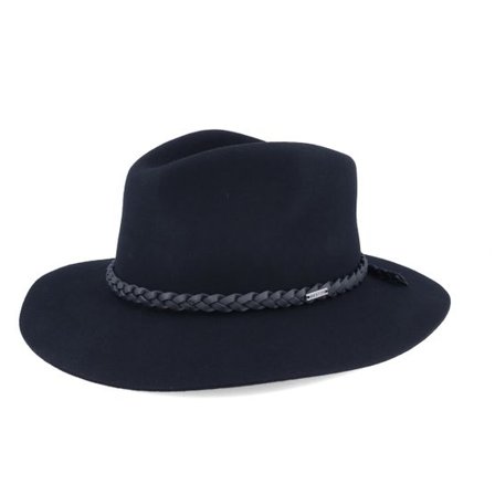 Brixton - Svart fedora Hatt - Messer Western Black Fedora @ Hatstore