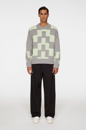 J.Lindeberg - Gavin Stacked Bridge Knit - Fashion - Grey - Men - M