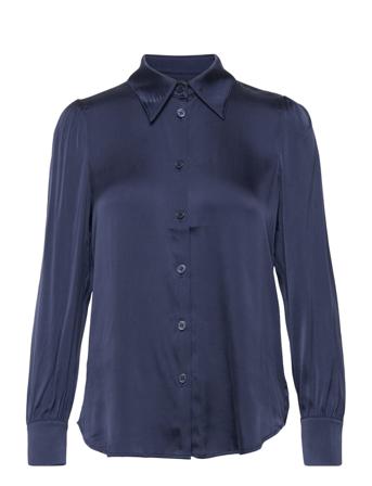 3176 Matt Main - Latia Puff Langærmet Skjorte Navy SAND