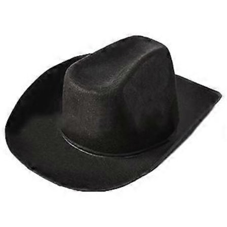 Vintage Fedora Hatt Dame Herre Filt Cowboyhatter Fest Ensfarget Vestlig Stil Topplue Herre Cosplay Hatt Svart(Svart)