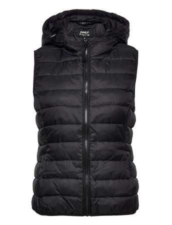 Onlnewtahoe Hood Waistcoat Otw Vests Padded Vests Musta ONLY