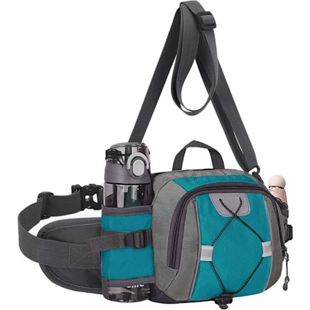 Herre- og damebæltetaske i stor størrelse, vandtæt bæltetaske med flaskeholder, let bæltetaske