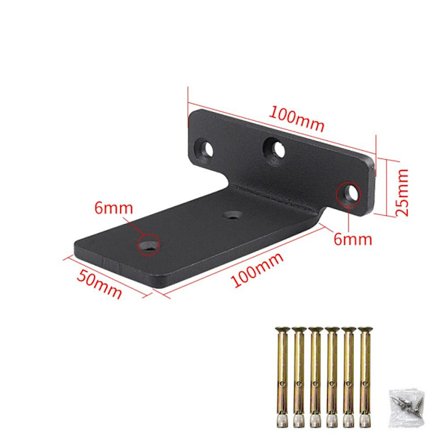 Høyre vinkelbrakett Skrivebordshylle SVART 4TOM