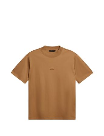 Adan Logo Mock Neck Tee T-shirts Short-sleeved Brun J. Lindeberg*Betinget Tilbud