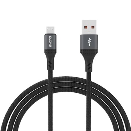 Dudao L3SM USB-A - MicroUSB 3A 1.2m Braided Kabel - Svart