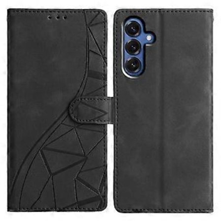 Samsung Galaxy S24 -kotelo, lompakkoteline, kolmiokuvioitu nahkainen puhelimen suojakotelo