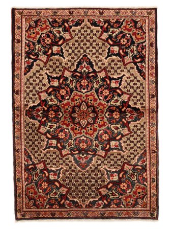 106X157 Alfombra Heriz Oriental Negro/Marrón (Lana, Persia/Irán) Carpetvista