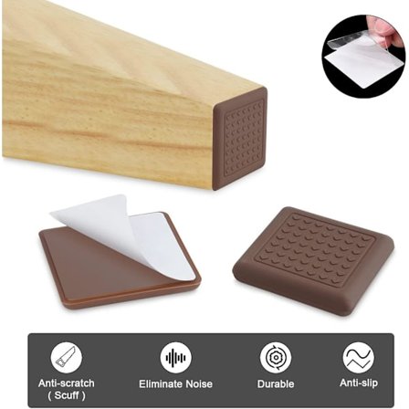 8 stk. Klart Silikon Bord- og Stolben Sofa- og Skammelben