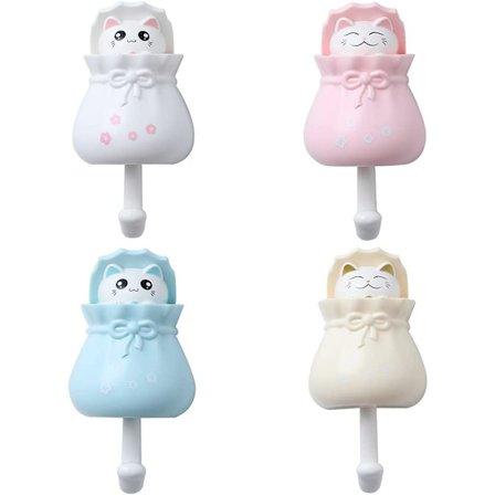 4 stk. Frakkekroge Lykkepose Katteform Stærk Viskose Punch Fr