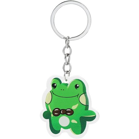 Søt dyrefrosj nøkkelring, frosj akryl anheng nøkkelkjede cosplay kost