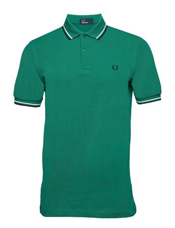 Twin Tipped Fp Shirt Polos Short-sleeved Grön Fred Perry