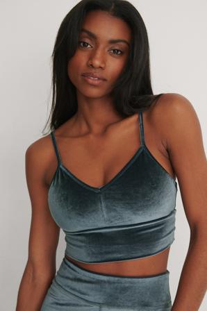NA-KD Flow Haut Velours - T-shirts sportif - Gris - X-Small