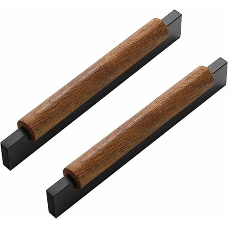 2 stk. Møbelgreb Træ Skuffegreb Massivt Træ T-form