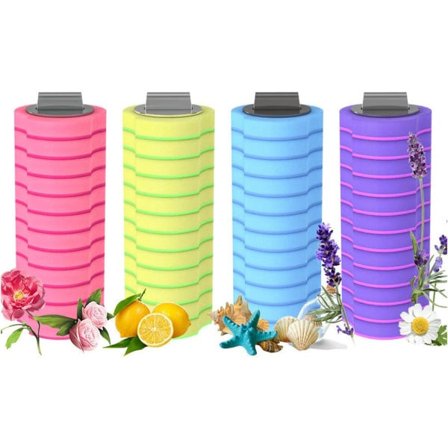 Engångstoalettborste med fyra dofter: Marinblå, citron, ros och lavendel, 10 stycken vardera, totalt 40 ersättningshuvuden