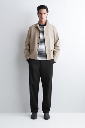 COS Men's Interlock Cotton Crew-Neck T-Shirt in Blue