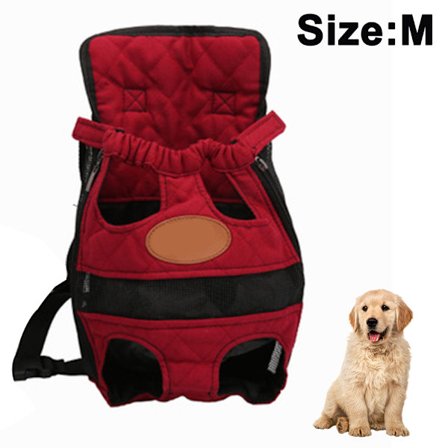 Pet Carrier Ryggsäck, Justerbar Pet Front Cat Hund Carrier, Red,M - on stock