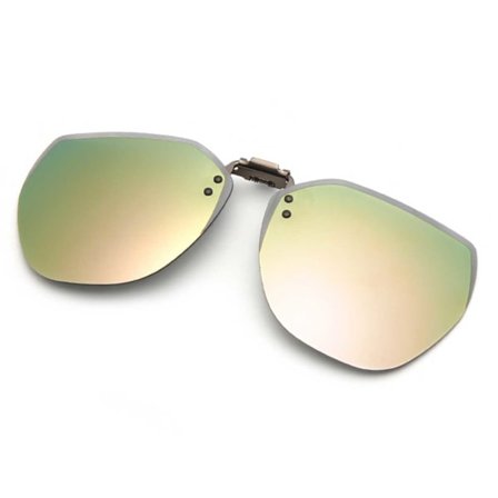 Flip-Up Clip-On Solglasögon Metall Spegelglas Guld