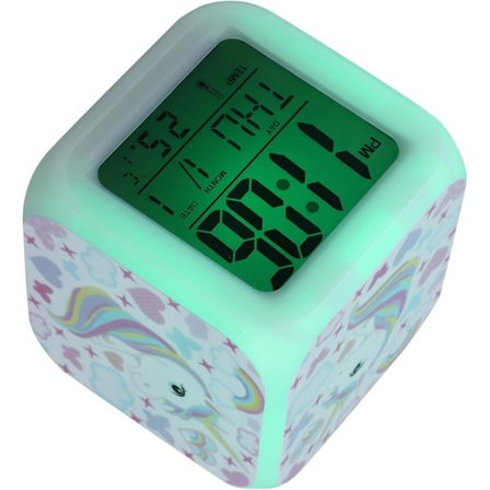 Alarmklokke Barn Enhjørning Paern Alarmklokke for Stue Dekor LED