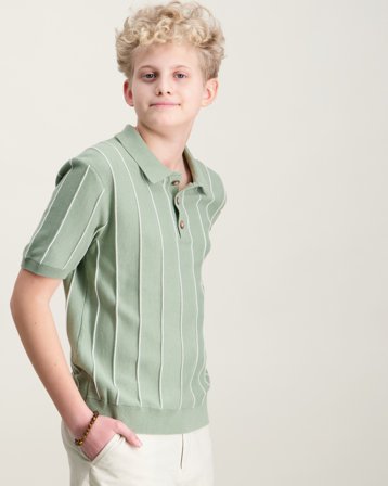 ONLY & SONS JUNIOR OSJSAIM REG 12 STRIPE SS POLO KNT Grønn Genser Gutt - Kids Brand Store