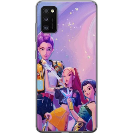 Kompatibelt Mobildeksel til Samsung Galaxy A41 Futuristiske popdamer i neonfarger med magiske detaljer mot en drømmeaktig galaksebakgrunn
