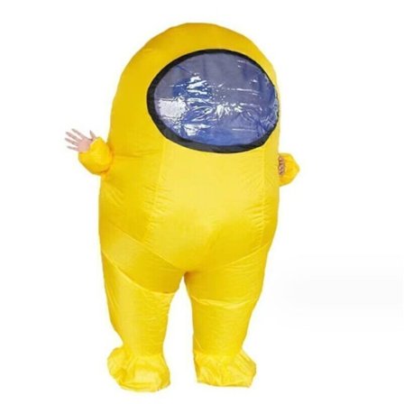 Oppblåsbar Among Us Drakt Toikido Yume Cosplay Halloween Bokuke Oppblåsbar ..+ Gul-FF- Yellow Voksen For 150-190cm