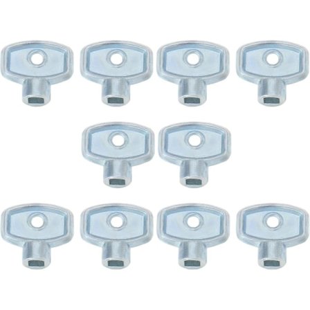 10 stk. Lufteskrue for radiator, 5x5mm firkantet lufteverktøy for lufteventil kjølere varmeovner sinklegering