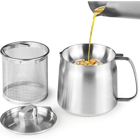 Frituregryde i rustfrit stål med kurv og si 1,5L 147 cl Tåler opvaskemaskine Sølv