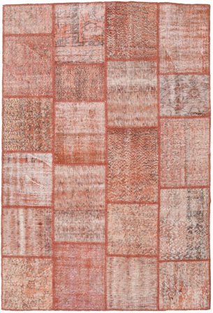 158X233 Tapete Patchwork Moderno Laranja/Bege (Lã, Turquia) Carpetvista