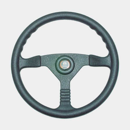 Timone per motoscafo Dometic Champion, plastica, Ø340 mm, con mozzo, adatto per albero del timone 3/4" (19 mm), nero