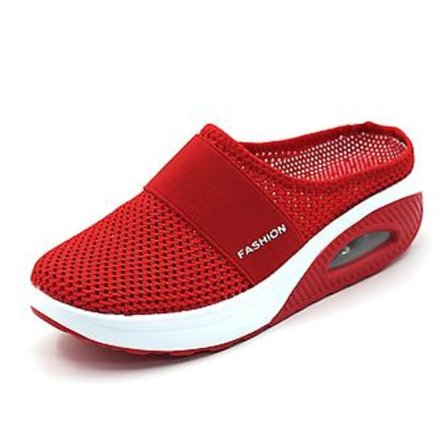 Promenadskor Andningsbara Casual Mesh Slip on Promenadskor (42 Röd)