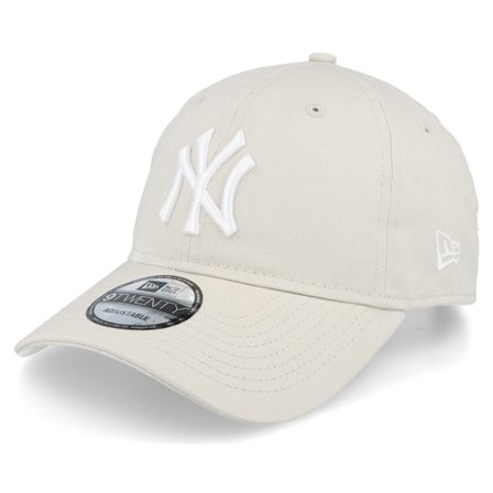 New Era - MLB Beige adjustable Czapka Z Daszkiem - New York Yankees League Essential 9TWENTY Stone/White Adjustable @ Hatstore
