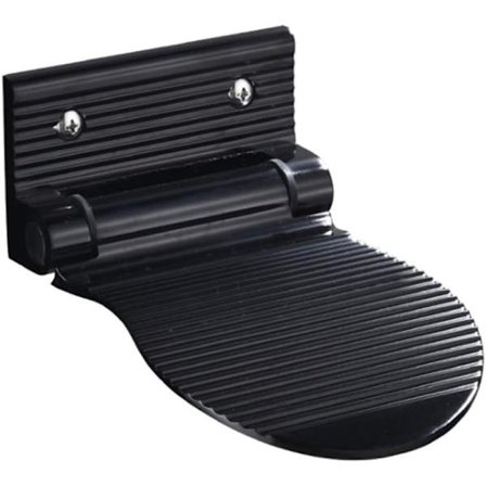 Aluminium skridsikker fodstøtte til brusebad, badeværelse, barbering, kraftig sammenklappelig fodstøtte, fodstøtte med monteringsskruer, sort finish