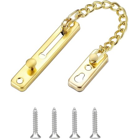 Dörrkedja, 1 st Guld Rostfritt Stål Kraftig Säkerhetskedja, Hållbar, Enkel Installation Dörrlås för Ytterdörr, Hem, Kontor